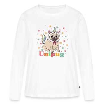 unipug graphic - Women's Premium Organic Long Sleeve Shirt - white - Front - Julia (174cm)