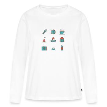 wanderlust - Women's Premium Organic Long Sleeve Shirt - white - Front - Julia (174cm)