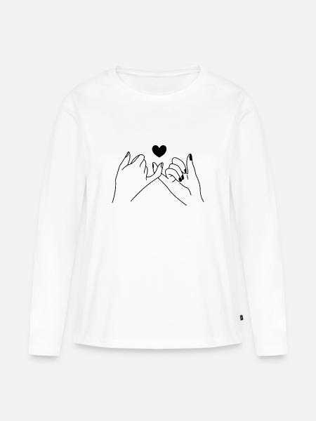 Hände - Frauen Premium Bio Langarmshirt - Weiß