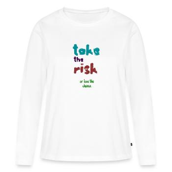 motivation - Women's Premium Organic Long Sleeve Shirt - white - Front - Julia (174cm)