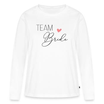 Team Bride Heart 2 - Women's Premium Organic Long Sleeve Shirt - white - Front - Julia (174cm)