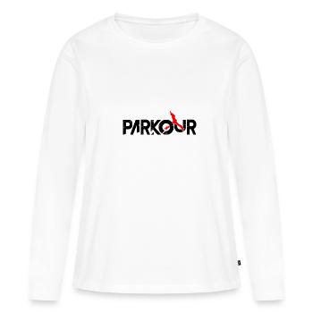 Parkour - T-shirt manches longues Premium bio Femme - blanc - Devant - Julia (174cm)