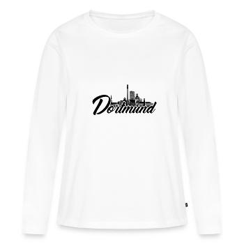 Dortmund - T-shirt manches longues Premium bio Femme - blanc - Devant - Julia (174cm)