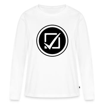 Cochez la case - T-shirt manches longues Premium bio Femme - blanc - Devant - Julia (174cm)