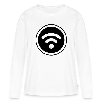 Wi-Fi Internet - T-shirt manches longues Premium bio Femme - blanc - Devant - Julia (174cm)
