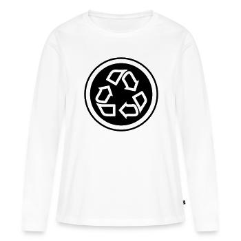 Symbole de recyclage - T-shirt manches longues Premium bio Femme - blanc - Devant - Julia (174cm)