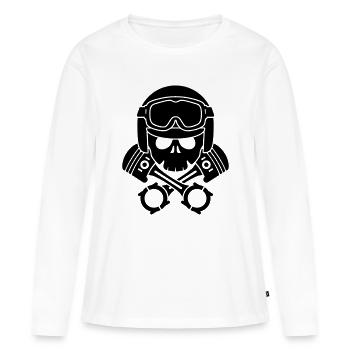 kolben schädel helm - Frauen Premium Bio Langarmshirt - Weiß - Vorne - Julia (174cm)