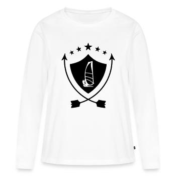 Windsurfen / Windsurfer / Windsurf / Windsurfing - Frauen Premium Bio Langarmshirt - Weiß - Vorne - Julia (174cm)