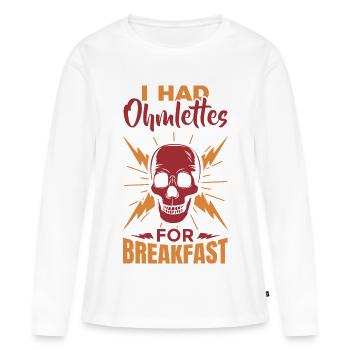 Blague électronique - T-shirt manches longues Premium bio Femme - blanc - Devant - Julia (174cm)