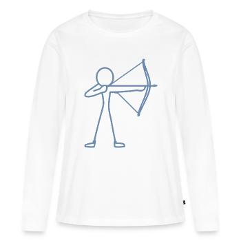 Archer à l’arc à l’arc à l’arc - T-shirt manches longues Premium bio Femme - blanc - Devant - Julia (174cm)
