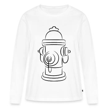 Croquis de bouche d’incendie - T-shirt manches longues Premium bio Femme - blanc - Devant - Julia (174cm)