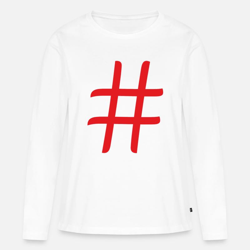 hashtag - Frauen Premium Bio Langarmshirt - Weiß