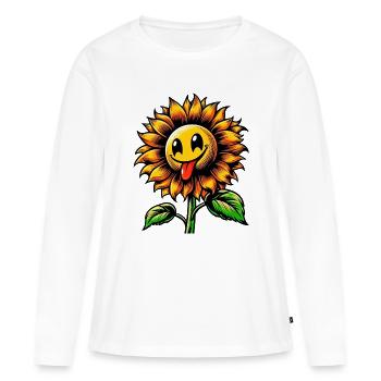 Tournesol - T-shirt manches longues Premium bio Femme - blanc - Devant - Julia (174cm)