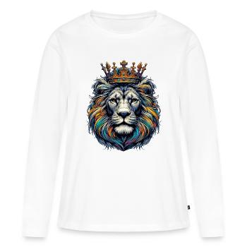 Lion - Women's Premium Organic Long Sleeve Shirt - white - Front - Julia (174cm)