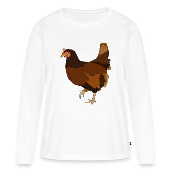 Poulets Poulets - T-shirt manches longues Premium bio Femme - blanc - Devant - Julia (174cm)