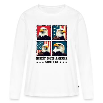 Bald eagle - Women's Premium Organic Long Sleeve Shirt - white - Front - Julia (174cm)