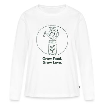Horticulture biologique, agriculture durable - T-shirt manches longues Premium bio Femme - blanc - Devant - Julia (174cm)
