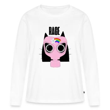Protestation des chatons en rage - T-shirt manches longues Premium bio Femme - blanc - Devant - Julia (174cm)