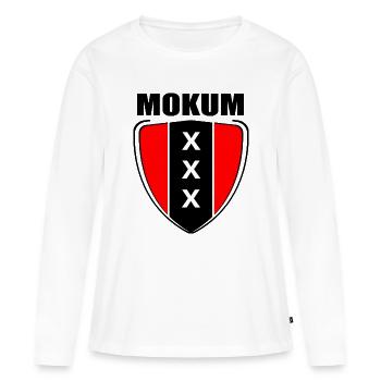 Mokum Badge 2 - Women's Premium Organic Long Sleeve Shirt - white - Front - Julia (174cm)