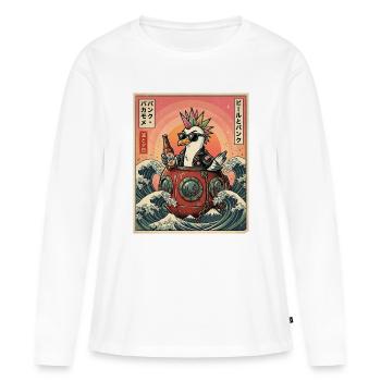 Kawaii Punker Moewe - Frauen Premium Bio Langarmshirt - Weiß - Vorne - Julia (174cm)