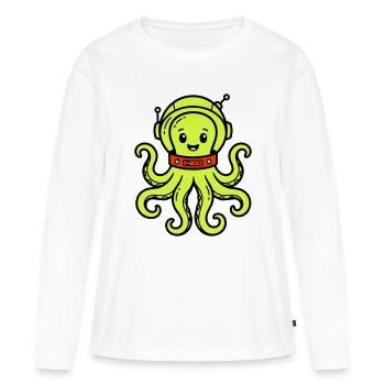 Niedlicher Alien - Frauen Premium Bio Langarmshirt - Weiß - Vorne - Julia (174cm)