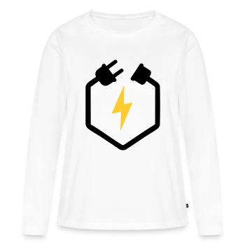 Logo électrique de la prise électrique électrique - T-shirt manches longues Premium bio Femme - blanc - Devant - Julia (174cm)
