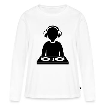 DJ Turntables Party - T-shirt manches longues Premium bio Femme - blanc - Devant - Julia (174cm)