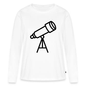 télescope - T-shirt manches longues Premium bio Femme - blanc - Devant - Julia (174cm)
