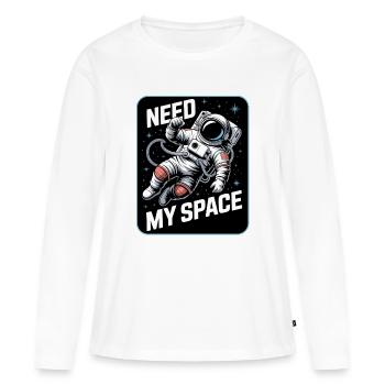 Need My Space Astronaut - Women's Premium Organic Long Sleeve Shirt - white - Front - Julia (174cm)