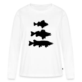 Perch - Zander - pike - Women's Premium Organic Long Sleeve Shirt - white - Front - Julia (174cm)