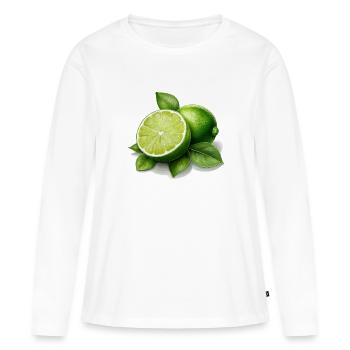 Lime - Women's Premium Organic Long Sleeve Shirt - white - Front - Julia (174cm)