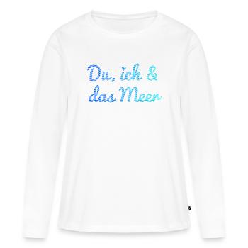 Du, ich und das Meer - Frauen Premium Bio Langarmshirt - Weiß - Vorne - Julia (174cm)