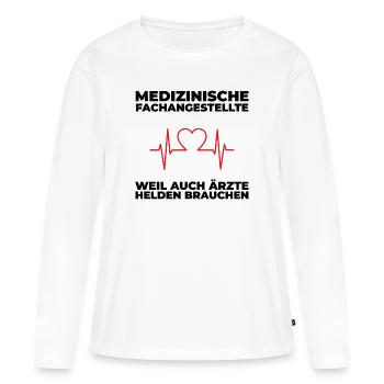 MFA Herzschlag lustiges Geschenk - Frauen Premium Bio Langarmshirt - Weiß - Vorne - Julia (174cm)