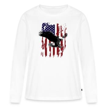 Eagle American Flag - Women's Premium Organic Long Sleeve Shirt - white - Front - Julia (174cm)