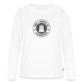 Hamburgers - T-shirt manches longues Premium bio Femme - blanc - Devant - Julia (174cm)