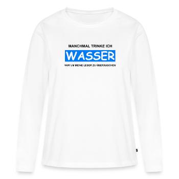 Alkohol - Wasser Um Leber Zu Überraschen - Frauen Premium Bio Langarmshirt - Weiß - Vorne - Julia (174cm)