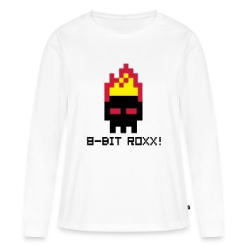 8bit Roxx! - Frauen Premium Bio Langarmshirt - Weiß - Vorne - Julia (174cm)
