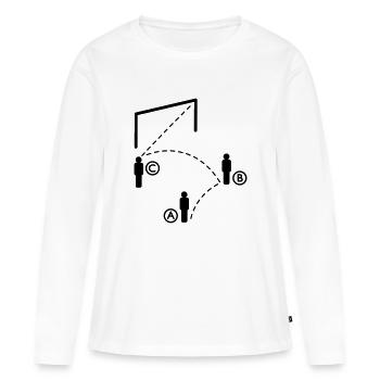 Fussball ABC - Frauen Premium Bio Langarmshirt - Weiß - Vorne - Julia (174cm)