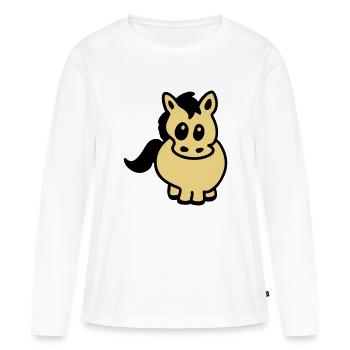 Dickes Pony - Frauen Premium Bio Langarmshirt - Weiß - Vorne - Julia (174cm)