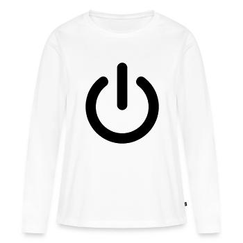 SE On Off - T-shirt manches longues Premium bio Femme - blanc - Devant - Julia (174cm)