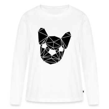 French Bully Poly - Frauen Premium Bio Langarmshirt - Weiß - Vorne - Julia (174cm)