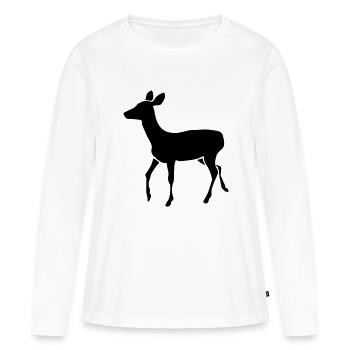 Doe - Women's Premium Organic Long Sleeve Shirt - white - Front - Julia (174cm)
