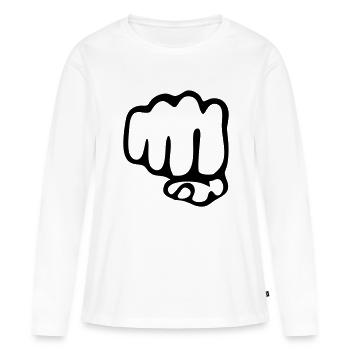 Faust - Frauen Premium Bio Langarmshirt - Weiß - Vorne - Julia (174cm)