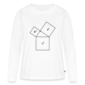 Théorème de Pythagore - T-shirt manches longues Premium bio Femme - blanc - Devant - Julia (174cm)