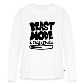Beast ModeLoading Design - T-shirt manches longues Premium bio Femme - blanc - Devant - Julia (174cm)