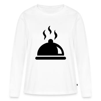 Manger - T-shirt manches longues Premium bio Femme - blanc - Devant - Julia (174cm)