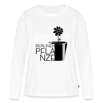 Berliner Pflanze - BERLIN, BERLIN - Frauen Premium Bio Langarmshirt - Weiß - Vorne - Julia (174cm)