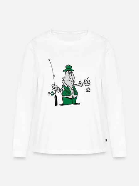 angeln witzig pech - Frauen Premium Bio Langarmshirt - Weiß