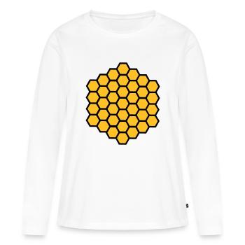 Gaufre - T-shirt manches longues Premium bio Femme - blanc - Devant - Julia (174cm)