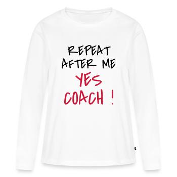 Coach / Coaching / Entraineur / Sport - T-shirt manches longues Premium bio Femme - blanc - Devant - Julia (174cm)